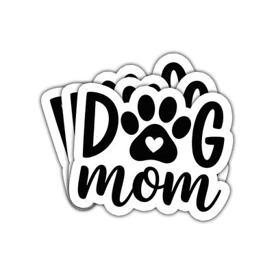 3 Pcs Dog Mom Sticker Cute Paw Print Vinyl Decal for Women, Teen Girls, Pet Owners, Animal Lovers, Pet Parents, Laptop, Water Bottle, Scrapbook, Notebook, Journal, Car, Phone Case, Tablet 8 Inches