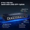 2.5G PoE+ Switch 8 Port with 10G SFP+ Uplink , IEEE 802.3af/at PoE 2.5gb Ethernet, 30W Per Port, 120W Total, 60Gbps Capacity, Vlan, Fanless Metal,6KV, Plug-and-Play for IP Cameras, APs, NAS,Office view 2
