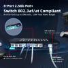 2.5G PoE+ Switch 8 Port with 10G SFP+ Uplink , IEEE 802.3af/at PoE 2.5gb Ethernet, 30W Per Port, 120W Total, 60Gbps Capacity, Vlan, Fanless Metal,6KV, Plug-and-Play for IP Cameras, APs, NAS,Office view 3