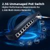 2.5G PoE+ Switch 8 Port with 10G SFP+ Uplink , IEEE 802.3af/at PoE 2.5gb Ethernet, 30W Per Port, 120W Total, 60Gbps Capacity, Vlan, Fanless Metal,6KV, Plug-and-Play for IP Cameras, APs, NAS,Office view 4