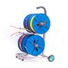 Blue Wire Spool Rack,Removable Electrical Wire Spool Holder Cart,4/6 Axle Cable Caddy with Wheels,for Industrial and Retail Use(4 reel) view 1
