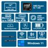 Dell Inspiron 14 Plus 2-in-1 Laptop 14" WUXGA Touch AMD 8-core Ryzen AI 7 350 Up to 50 Tops (>i7-12700H) 16GB RAM 2TB SSD Backlit for Creator Business Professional Win11 view 3