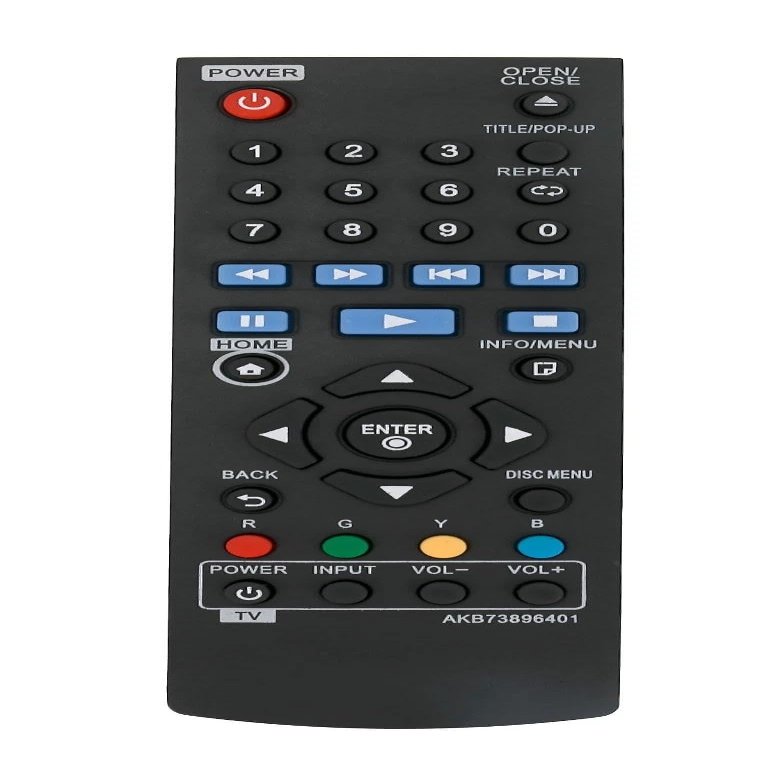 AKB73896401 Remote Control for LG Blu-Ray Disc DVD Player in Living Rooms or Rooms, Size Approximately About 5 x 2 x 1 in, Replacement Remote Compatible Models BD640 BP135 BP135N BP135W BP145 BP155N