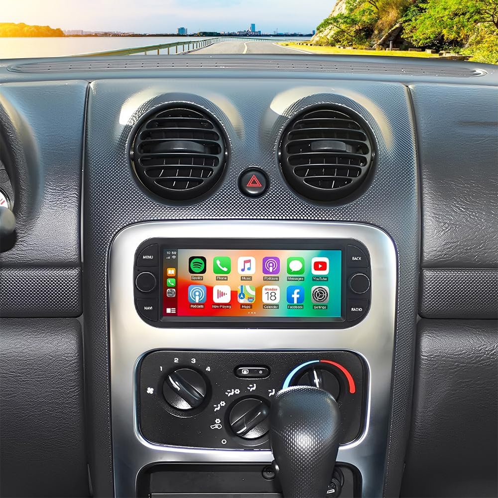 Android 14 Car Radio Stereo for Jeep Liberty 2002-2007 with Wireless Carplay Android Auto 6.86" Touchscreen for Jeep Liberty 2002-2007 2 Din Car Stereo GPS Bluetooth WiFi FM RDS DSP SWC Backup Camera