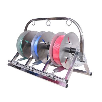 3/4 Reel Wire/Cable Distributor,Iron Multiple Axle Cable Rack,Folding Wire Spool Rack Dispenser,Hold 6 Square Millimeters and Below(3 reel)