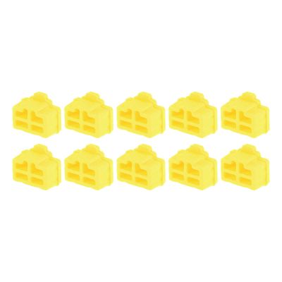 DMiotech 20 Pack 12x8.3mm RJ45 Silicone Protectors Ethernet Hub Port Anti Dust Cap Cover Plugs Stopper, Yellow