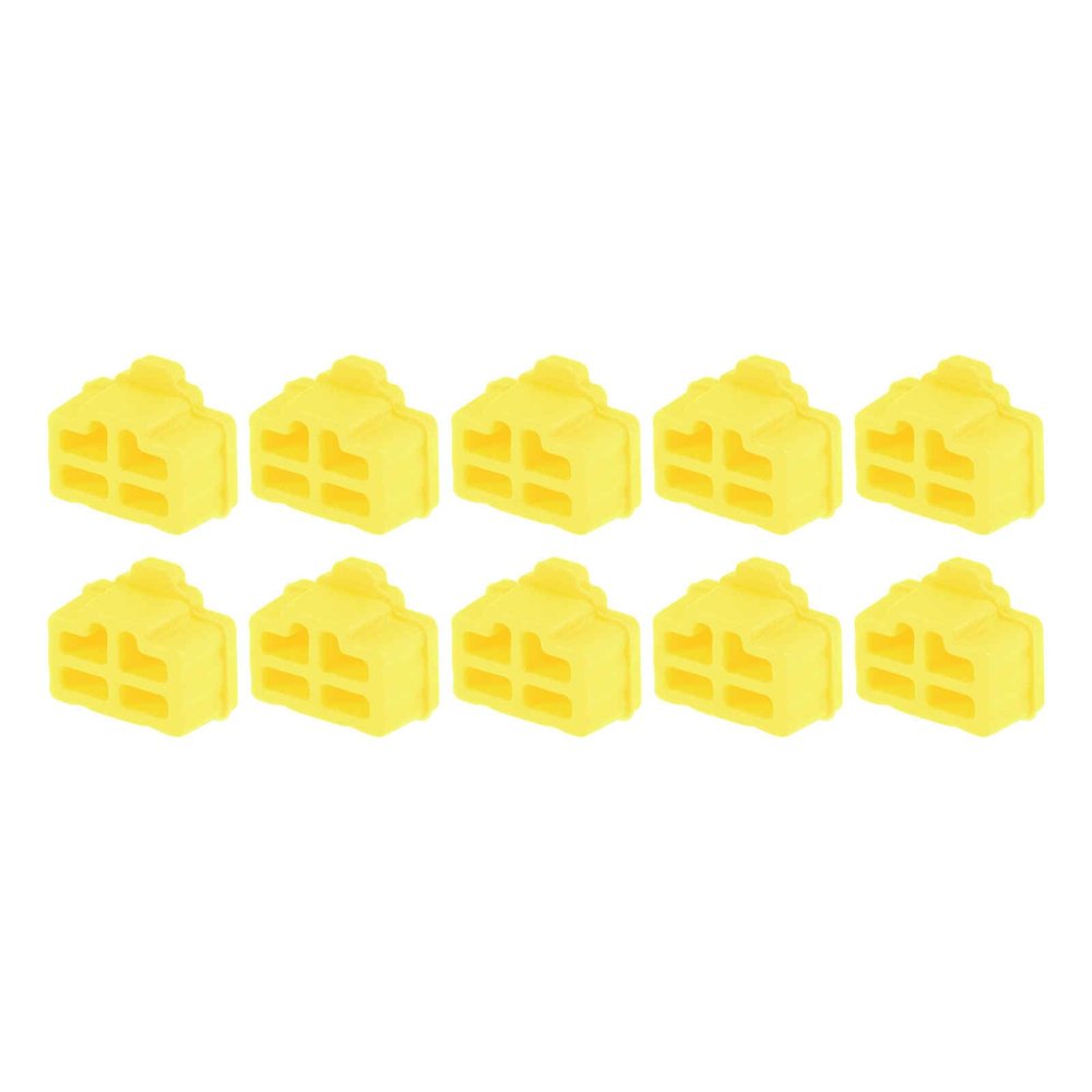 DMiotech 20 Pack 12x8.3mm RJ45 Silicone Protectors Ethernet Hub Port Anti Dust Cap Cover Plugs Stopper, Yellow
