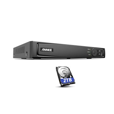 ANNKE 16 Channel NVR Recorder, 5-in-1 16CH 8MP Network Video Recorder with 2TB Hard Drive Disk, Support 8MP/6MP/5MP PoE IP Cams, 24/7 Surveillance Recording, Live Viewing, Smart Playback