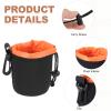 PATIKIL Camera Lens Pouch, 3" ID x 4" H Drawstring Plush Lens Pouch Protective Camera Lens Case Bag Soft Plush Neoprene Bag for DSLR Photography Gear, Black/Orange view 3
