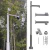 ERRULAN Security Camera Mount Pole Bracket, Surveillance Camera Post Stand for Backyard/Walkway/Industrial/Commercial, Wide Angle CCTV Poles with Quick Setup(Gray,Height 350cm/138in) view 1