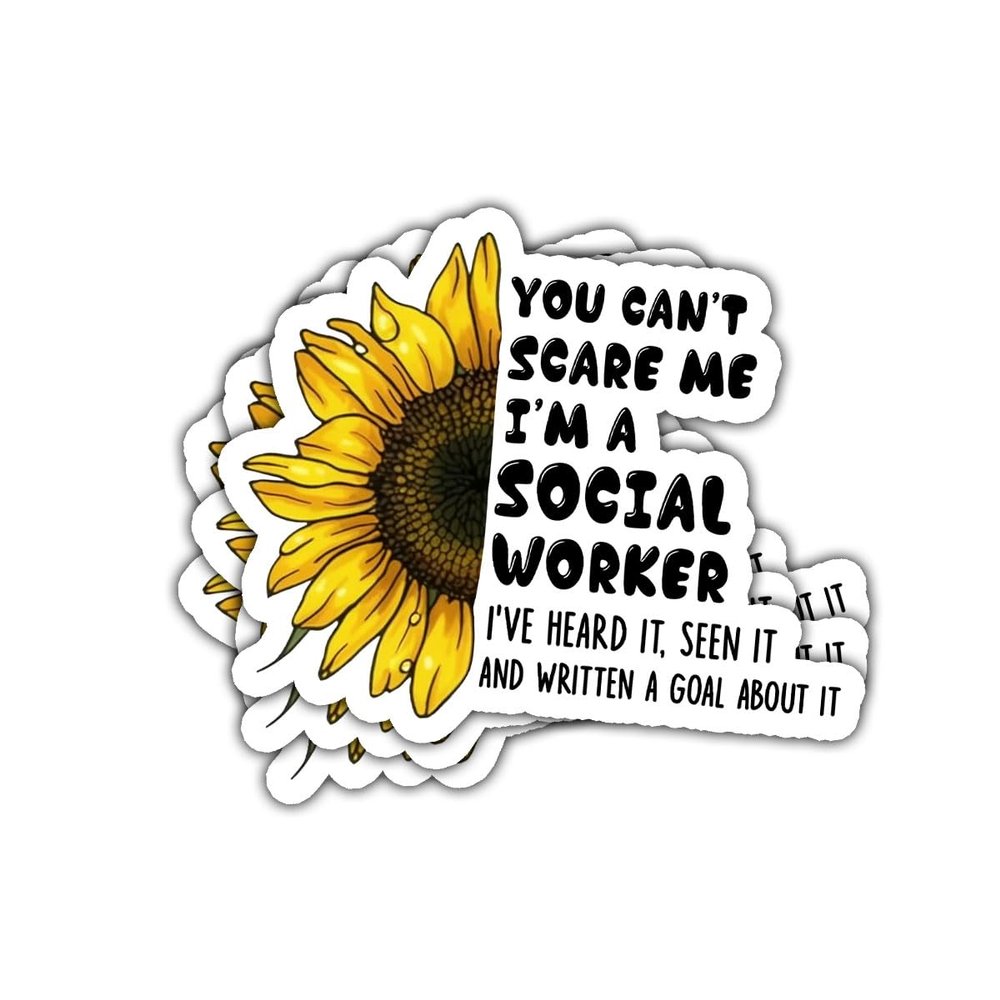 3 Pcs You Cant Scare Me Im a Social Worker Sticker Funny Quote Vinyl Decal for Case Manager, Counselor, Therapist, Social Work Graduate Student, Office Worker, Laptop, Notebook, Hydroflask 4 Inches