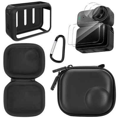 XYYORITRIX Camera Accessory Kit Compatible with Osmo Nano PU Waterproof Storage Bag+Silicone Case+Glass Screen Protector (2 sheets)+Lens Protector (2 sheets) Full Protection Camera Accessories5-in-1