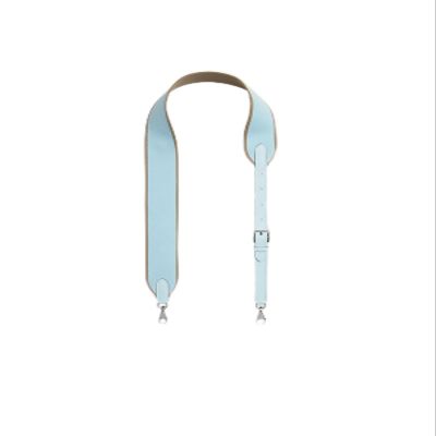 KOLOMOMO Canvas splicing SWIFT leather shoulder strap handmade, 5-speed adjustable design, multiple back methods (Blue Pale Silver Buckle)