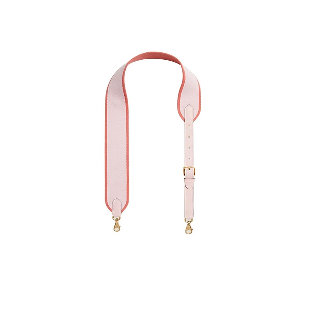 KOLOMOMO Canvas splicing SWIFT leather shoulder strap handmade, 5-speed adjustable design, multiple back methods (Rose Sakura Gold Buckle)