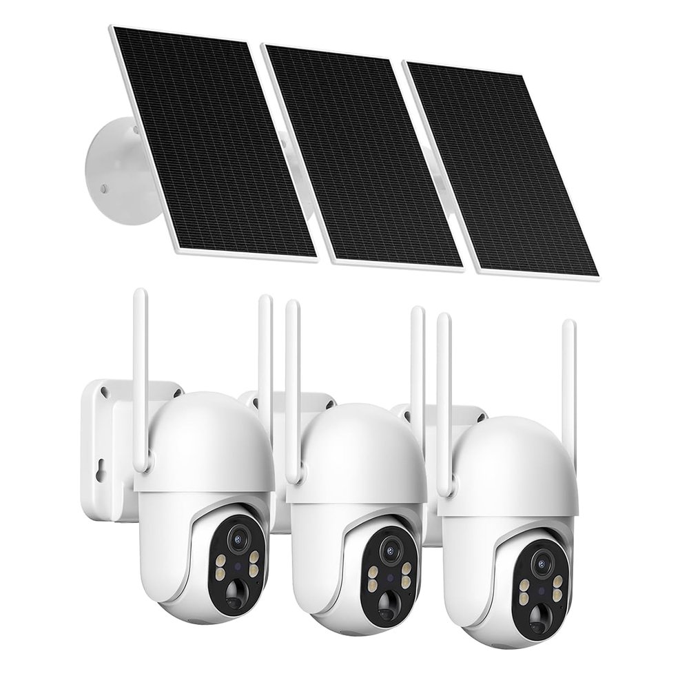 GMOX 4G LTE Cellular Security Cameras Outdoor, No WiFi Security Camera Solar Powered with 360 View, 2K Color Night Vision, Includes SIM Card(Support Verizon/AT&T/T-Mobile) (1)