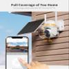 GMOX 4G LTE Cellular Security Cameras Outdoor, No WiFi Security Camera Solar Powered with 360 View, 2K Color Night Vision, Includes SIM Card(Support Verizon/AT&T/T-Mobile) (1) view 2