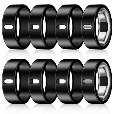 8 Pack Cover Compatible with Oura Ring Gen 4/Oura Ring Gen 3 Horizon/Heritage,Charging Derectly,Matte Texture Wear-Resistant Anti-Scratch TPU Protector for Women Men Working Out Gym(Black*8,Size 10)