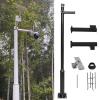 ERRULAN Security Camera Mount Pole Bracket, Surveillance Camera Post Stand for Backyard/Walkway/Industrial/Commercial, Wide Angle CCTV Poles with Quick Setup(Black,Height 450cm/177in) view 1