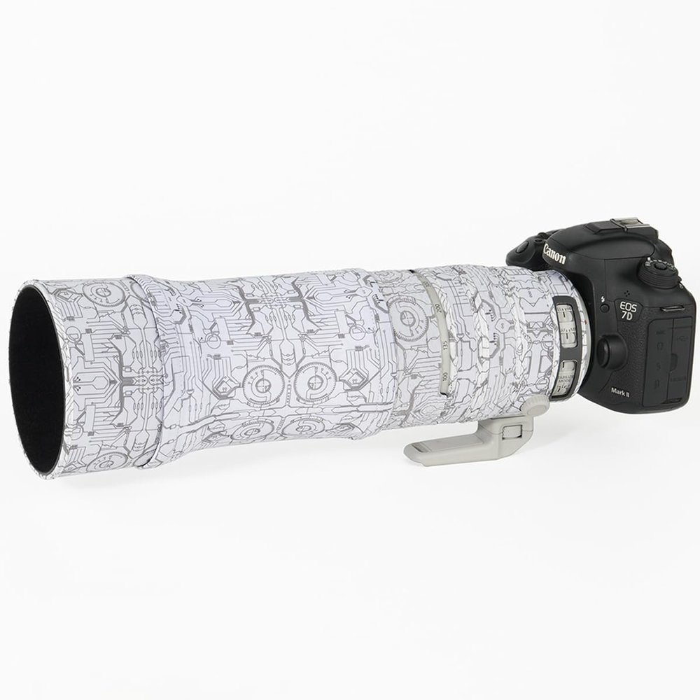 CHASING BIRDS Lens Camouflage Waterproof Coat for Sony FE 100-400mm F4.5-5.6 GM OSS Rainproof Lens Protective Cover Version IV (Electric White, with 1.4X TC (SEL14TC))