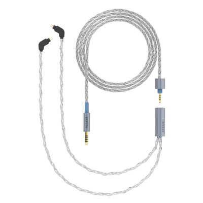 Dekoni Ensemble Silver Plated Copper Braided IEM Cable | 4.4mm Balanced TRRRS Plug with 0.78mm 2-Pin Connectors | Audiophile Grade Detachable Upgrade Headphone Cord, 52 Inch