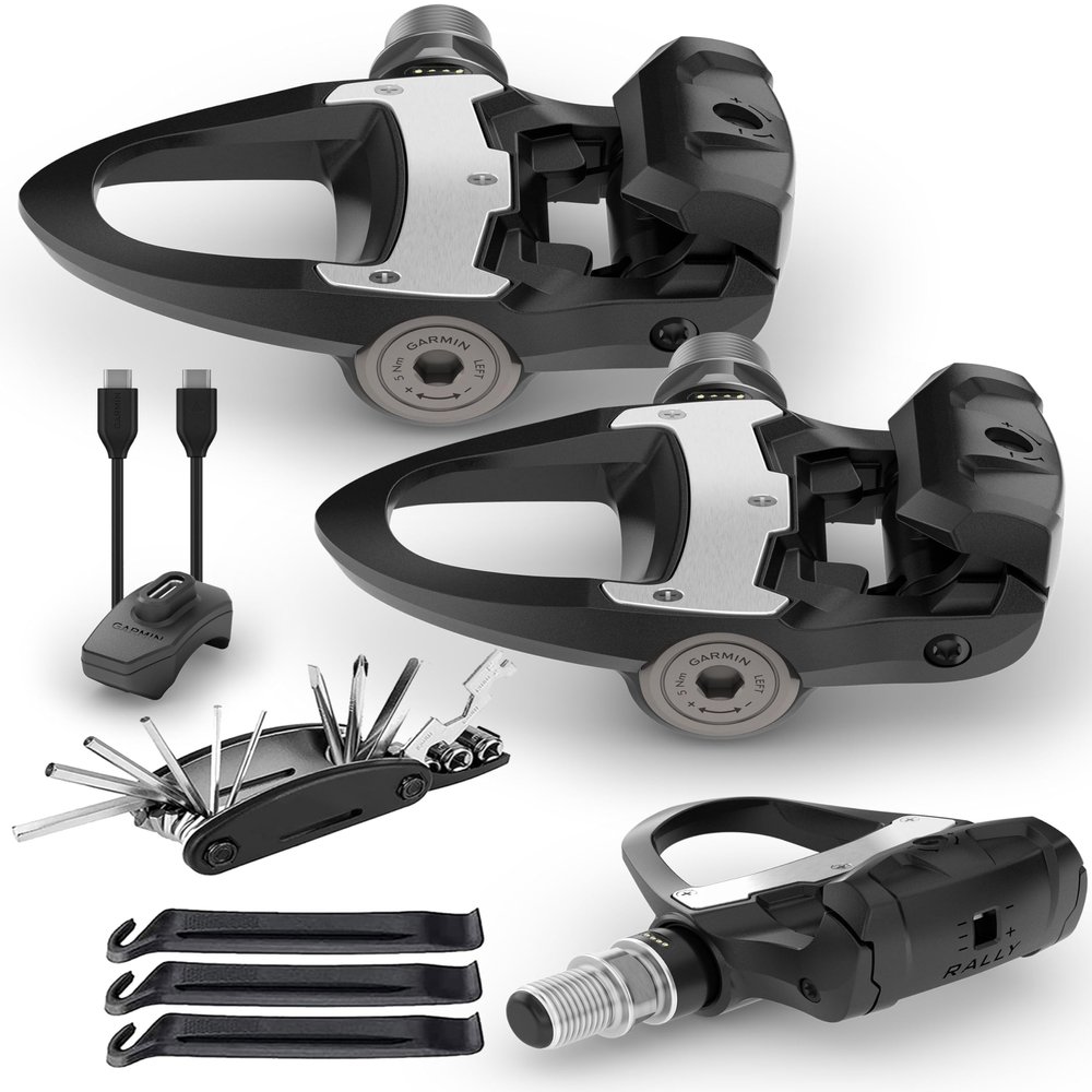 Garmin Rally RS110 Single-Sensing Power Meter Bundle - Rechargeable, Easy-to-Transfer, Shimano SPD-SL Cleat Compatible with PlayBetter Bike Tool