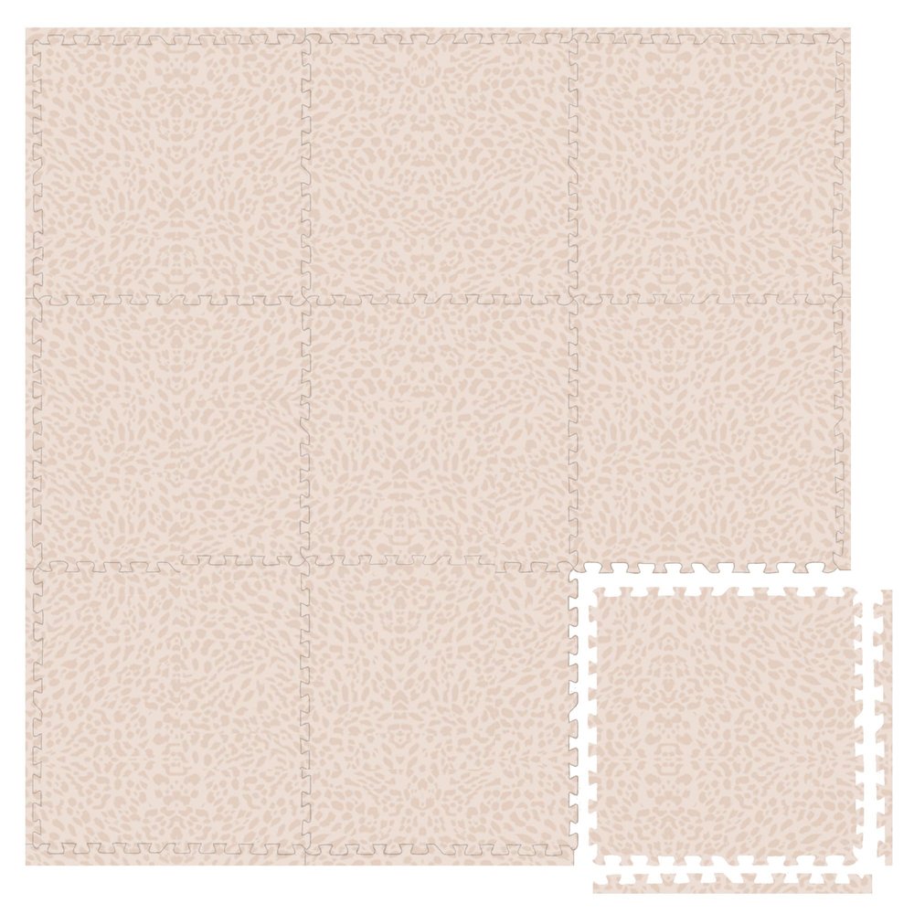 Play Platoon Kids Play Mat, 9 Tile 72x72 Inch - Savanna Print, Extra-Thick