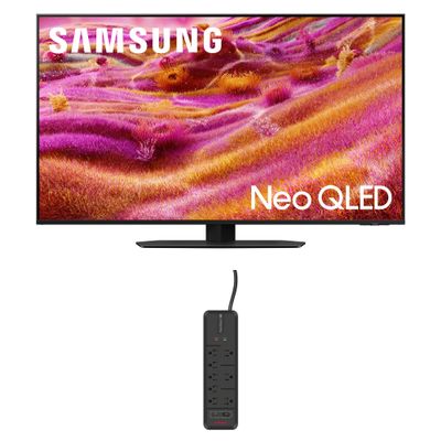 Samsung QN50QN90FAFXZA 50 Inch Neo QLED 4K QN90F Vision AI Smart TV with an AudioQuest G8 8-Outlet USB-A/USB-C AC Power Surge Protector (2025)