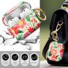 Cute Hard Case Compatible with AirPods Pro 3rd Generation Case (2025), Shockproof Protective Cover with Golden Keychain Ring Clip (Cartoon Flower) view 4