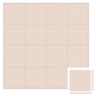 Play Platoon Non-Toxic Large Baby Play Mat for Floor, 16 Tile 96 x 96 inch - Extra-Thick Interlocking Foam Floor Tiles 24 x 24 in Puzzle Mat Pieces with Border, Playmat Rug for Kids - Savanna Print