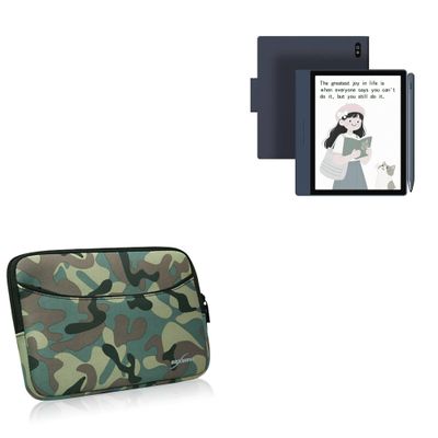 BoxWave Case Compatible with Bigme B7 (7 in) - Camouflage Suit with Pocket, Neoprene Camo Suit Zipper Pocket for Storage