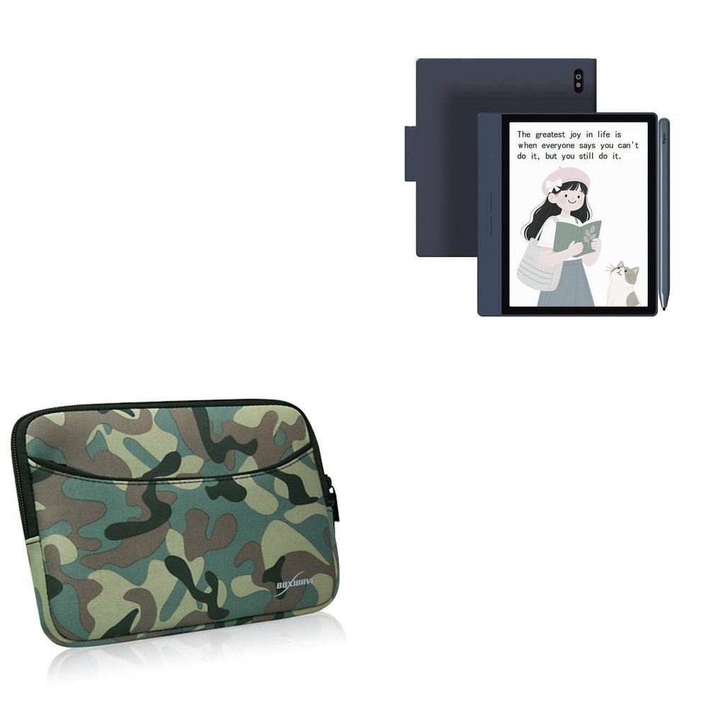 BoxWave Case Compatible with Bigme B7 (7 in) - Camouflage Suit with Pocket, Neoprene Camo Suit Zipper Pocket for Storage