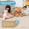Play Platoon Non-Toxic Large Baby Play Mat for Floor, 9 Tile 72 x 72 inch - Extra-Thick Interlocking Foam Floor Tiles 24 x 24 in Puzzle Mat Pieces with Border, Playmat Rug for Kids - Brushed Cotton view 3