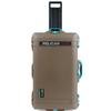 Dark Desert Dirt Pelican 1615 Air case with Teal Handles & latches. Comes Empty & with Wheels. view 1