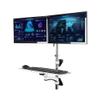 Arm Monitor, Wall Mount Workstation, Sit Stand Dual Monitor Mount for 15''-27'' Screens, Adjustable Wall Mount Dual Monitor Arm with Foldable Keyboard Tray Monitor Arm Stand Adjustable(600mm) view 1