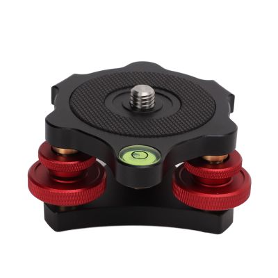 Keenso Adjustable LP64 Aluminum Alloy Leveling Base with Triple Wheel Leveler Bubble Level for Camera Tripod, Great for Landscape Photography Enthusiasts