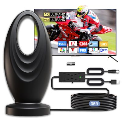 2025 TV Antenna for Smart TV and Old TV, 2800+ Miles Range HD Digital TV Antenna Indoor with 360 Signal Strongest Booster, Supports Local Channels 1080P 4K Reception for Home, RV, Camping (36ft)