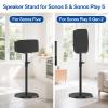 Upgraded Height Adjustable Floor Speaker Stand for Sonos Five & Play 5 Speaker Stand Vertical & Horizontal Speaker Stand for Sonos Play 5 Gen 2 & Sonos Five Stand with Cable Management (Black, 2 Pack) view 2