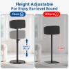 Upgraded Height Adjustable Floor Speaker Stand for Sonos Five & Play 5 Speaker Stand Vertical & Horizontal Speaker Stand for Sonos Play 5 Gen 2 & Sonos Five Stand with Cable Management (Black, 2 Pack) view 3