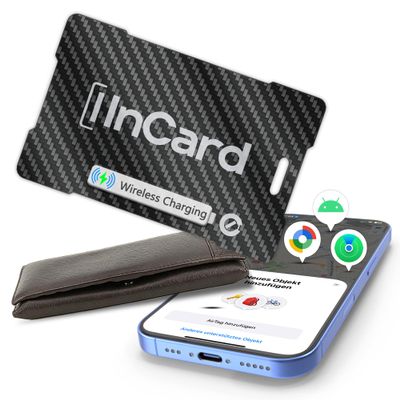 Ultra-Thin Air Tag 0.07in Wallet Tracker (Both iOS and Android) IP68 Bluetooth GPS Tracker for Bags Passport Works with Apple Find My (Apple MFi Certified) & Google Find My Device - Wireless Charging