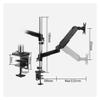 Arm Monitor, 15-27inch Dual Monitor Mount, Ergonomic Full Motion Dual Monitor Arm Desk Mount with C-clamp and VESA 75/100mm, Max 14.3 lbs Each Arm Monitor Arm Stand Adjustable(70cm) view 2