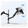 Arm Monitor, 15-27inch Dual Monitor Mount, Ergonomic Full Motion Dual Monitor Arm Desk Mount with C-clamp and VESA 75/100mm, Max 14.3 lbs Each Arm Monitor Arm Stand Adjustable(70cm) view 3