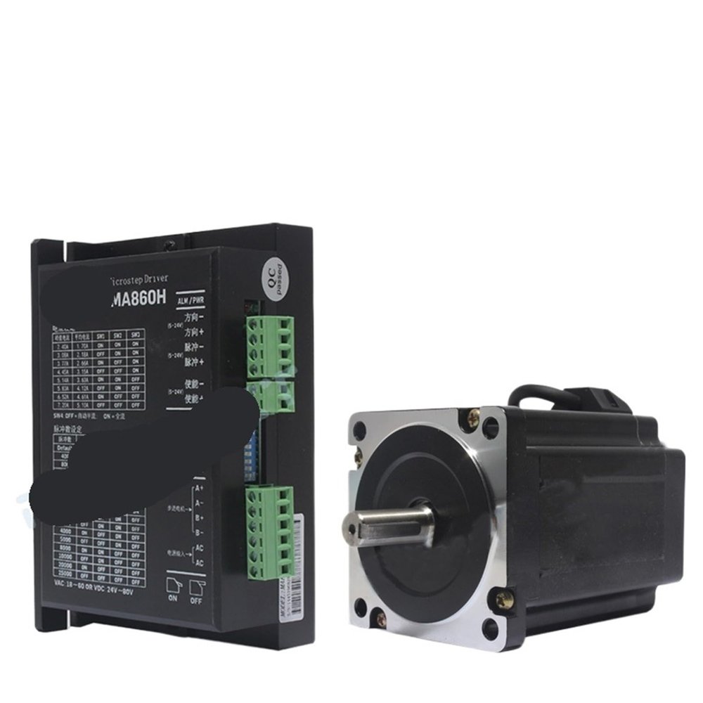 1pcs 86BYG250B Stepper Motor Kit 2-Phase 4.5N.m 80mm Nema34 Motor MA860H 2.0A-7.20A AC18V-60V.DC24-80VDC Driver CNC Engraving Machine(14mm)