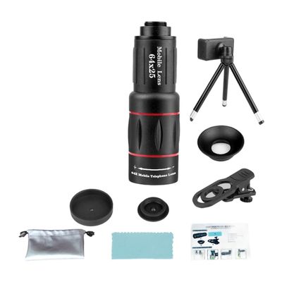 Photography Lens 18/28/36/64X Telephoto Lens for Most Smartphones Picture Video Taking Telescope Telephoto Phone Lens (64X)