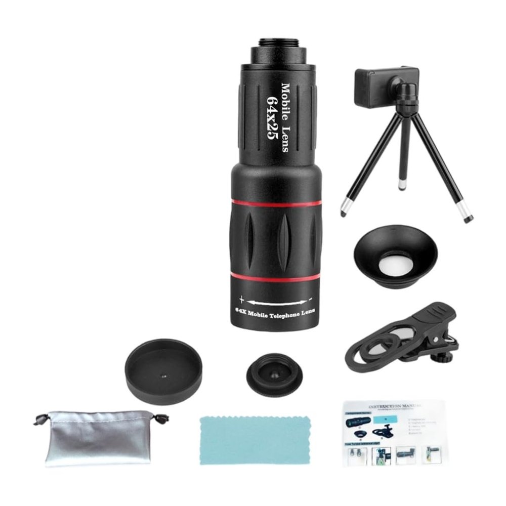Photography Lens 18/28/36/64X Telephoto Lens for Most Smartphones Picture Video Taking Telescope Telephoto Phone Lens (64X)