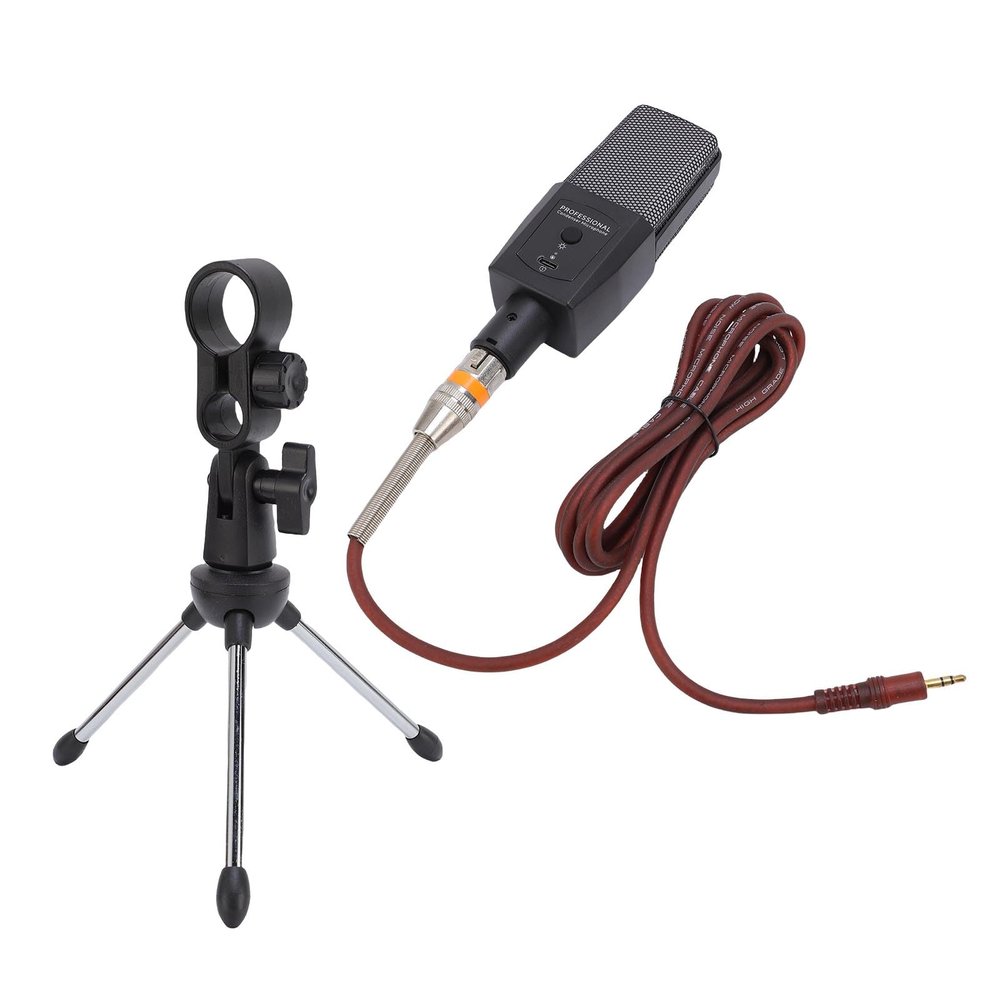 LAISANIM RVB Microphone with a Frequency Response of 30 Hz to 15 KHz Microphone Condenser to Record PC Podcasts Transmitting PC, Tripod Service, with Support