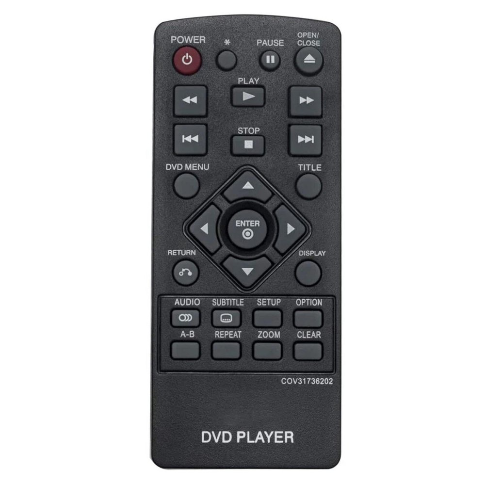 COV31736202 Remote Control for LG DVD Player in Living Rooms or Rooms, Size Approximately About 3 x 2 x 1 in, No Programming or Pairing Needed, Replacement Remote Compatible Models DP132 DP132NU