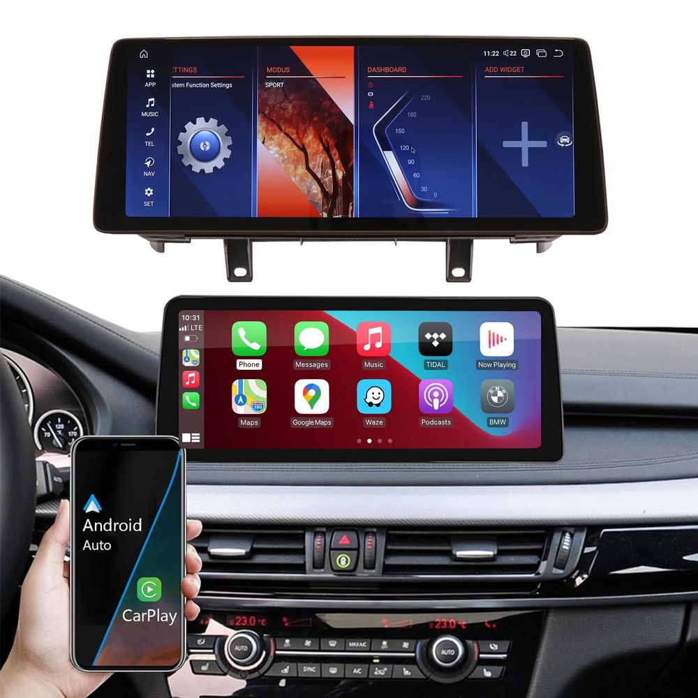 12.3 Car Radio Stereo for BMW X5 X6 Series F15 F16(2014-2017) with NBT System Upgrade Head Unit Support Carplay Android Auto 2k IPS Touchscreen GPS Navigation 8+128G