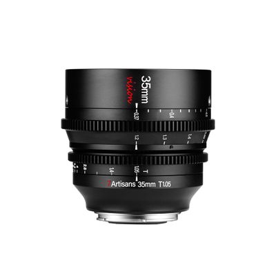 7artisans 35mm T1.05 Large Aperture Cine APS-C Lens Wide-Angle Manual Focus Low Distortion Mini Cinema Lens Compatible for Olympus/Panasonic Micro 43 Mirrorless Cameras Black