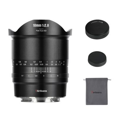 7artisans 10mm F2.8 II Full Frame Ultra Wide Angle Fisheye Lens 185 Manual Focus for Canon RF Mount Mirrorless Cameras, EOS R, R3, RP, R5, R6