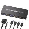 8K60Hz 4K120Hz HDMI KVM Switch 1 Monitor 2 Computers, 2 Port KVM Switch for Controlling 2 PCs with 1 Monitor, Keyboard and Mouse, 4 Port USB 3.0 for Peripheral view 1
